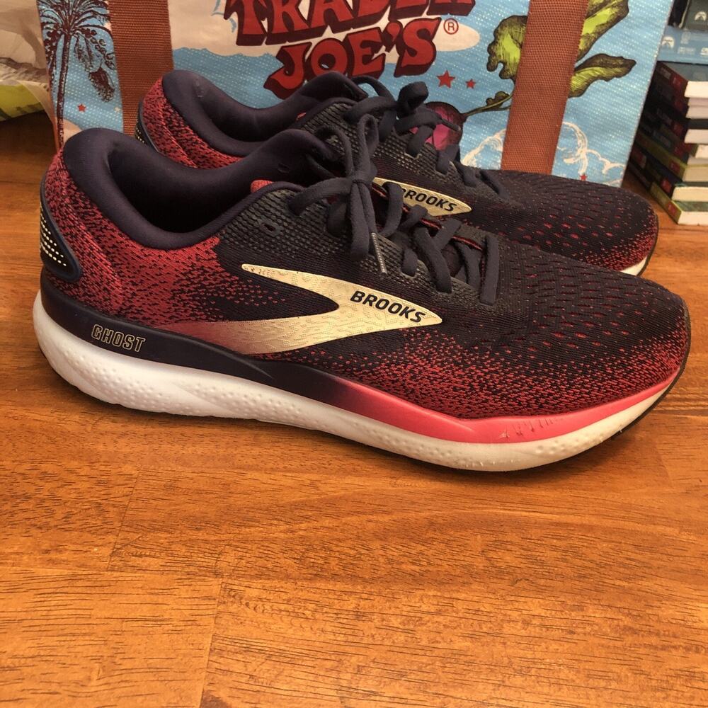 Brooks Ghost 16 Shoes Womens 11 Peacoat Raspberry Apricot Road Running Neutral